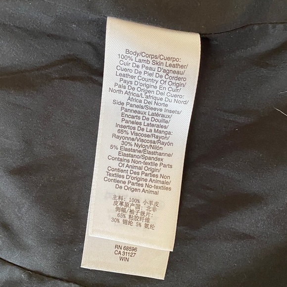 DKNY black leather jacket with nylon side panels. - Picture 13 of 13